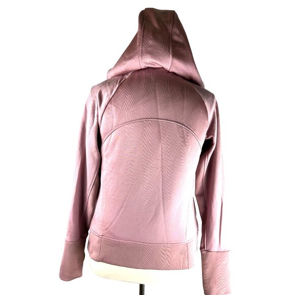 Athleta Triumph Rose Pink Luxe Shine Women Sherpa Lined Hoodie Jacket, Medium - Picture 5 of 16
